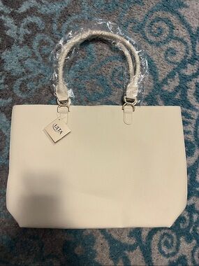 Ulta Beauty Ivory Tote with Braided Handles